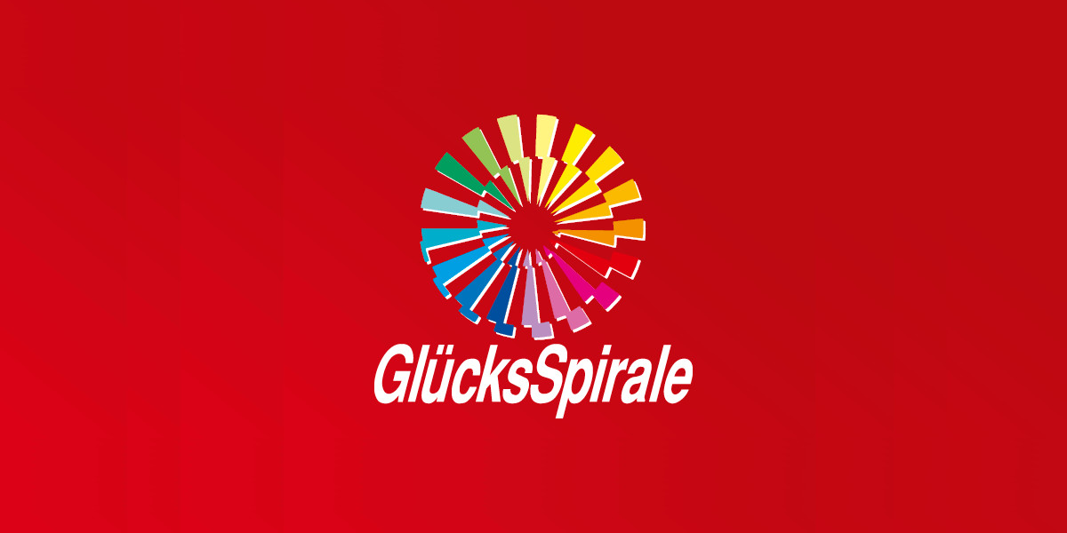 Logo der GlücksSpirale auf rotem Hintergrund